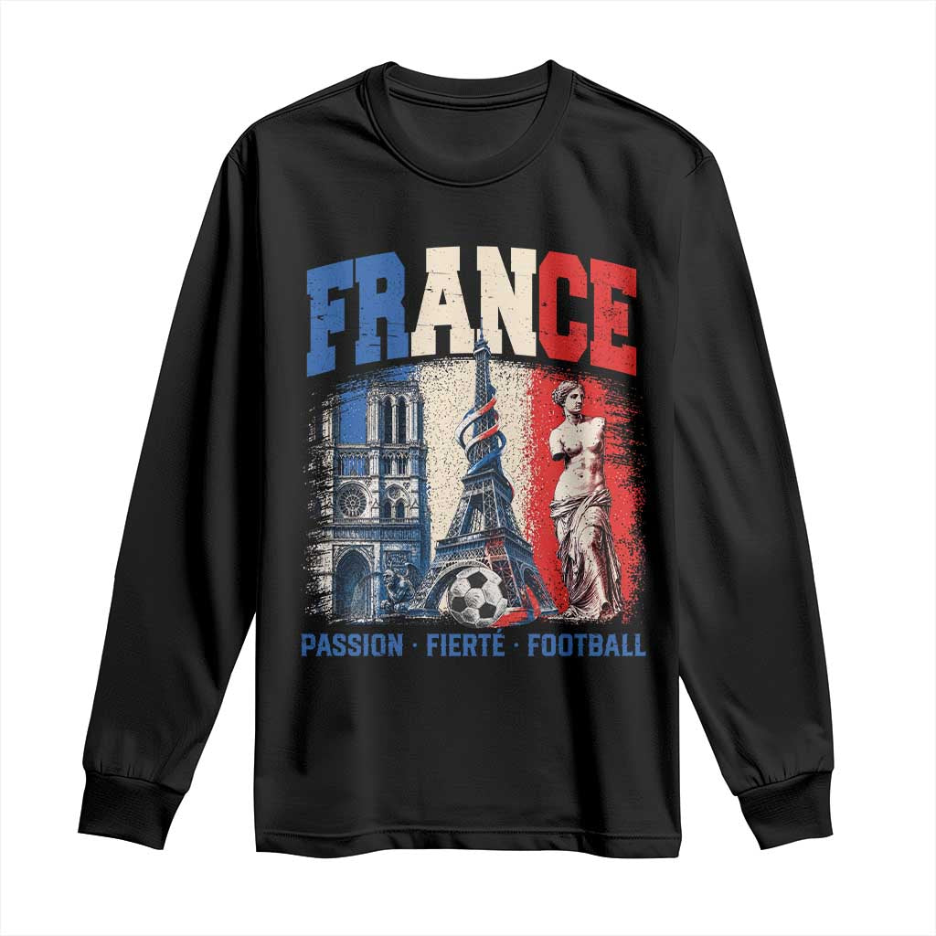 France Soccer Fan Passion Long Sleeve Shirt Fierté Football French Supporter Gift TS12 Black Print Your Wear