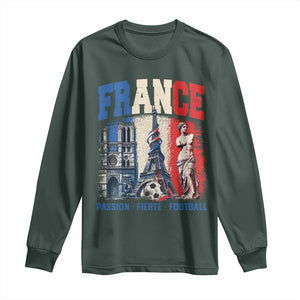 France Soccer Fan Passion Long Sleeve Shirt Fierté Football French Supporter Gift TS12 Dark Forest Green Print Your Wear