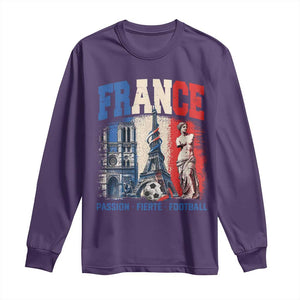 France Soccer Fan Passion Long Sleeve Shirt Fierté Football French Supporter Gift TS12 Purple Print Your Wear