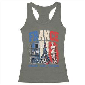 France Soccer Fan Passion Racerback Tank Top Fierté Football French Supporter Gift TS12 Military Green Print Your Wear