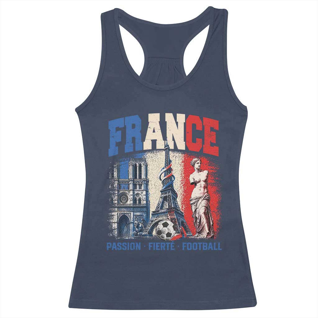 France Soccer Fan Passion Racerback Tank Top Fierté Football French Supporter Gift TS12 Navy Print Your Wear