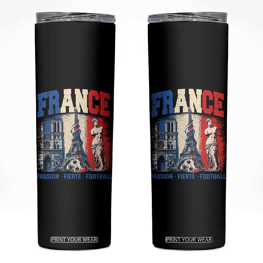 France Soccer Fan Passion Skinny Tumbler Fierté Football French Supporter Gift TS12 Black Print Your Wear