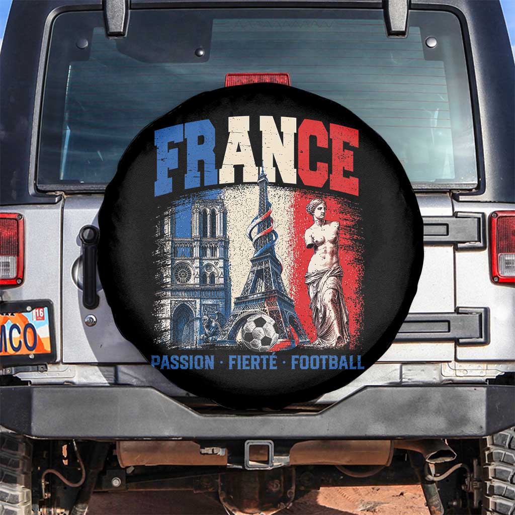 France Soccer Fan Passion Spare Tire Cover Fierté Football French Supporter Gift TS12 No hole Black Print Your Wear
