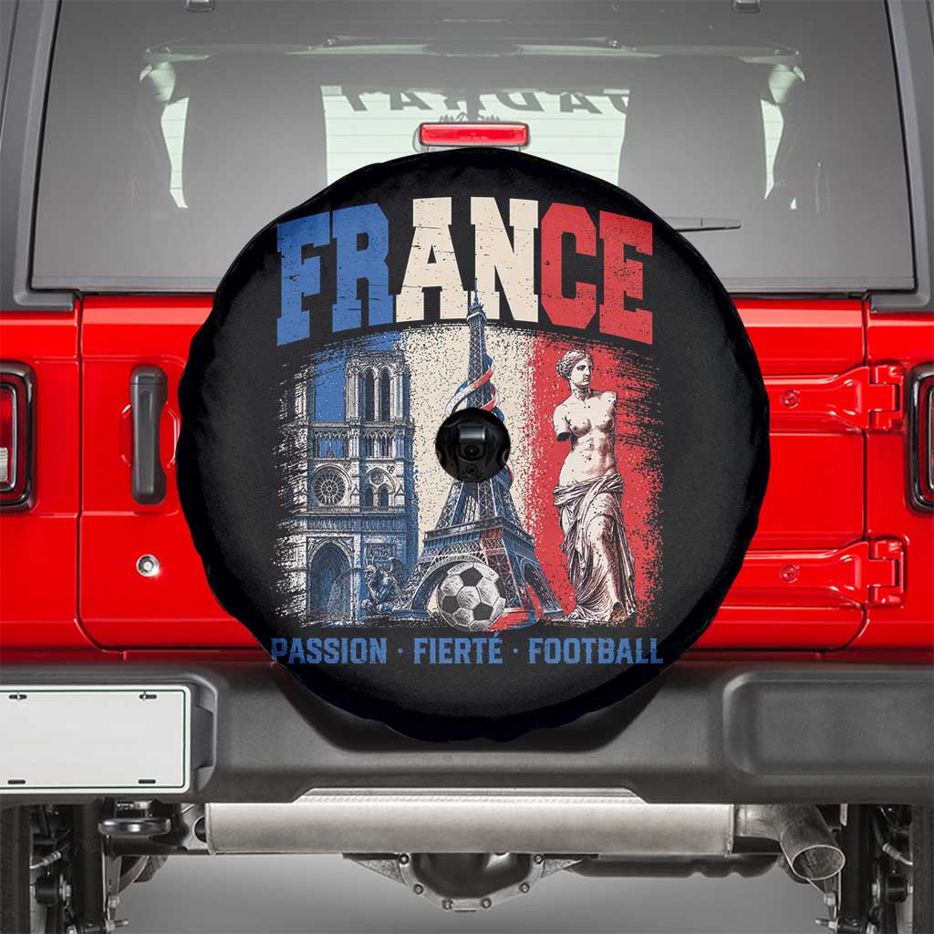 France Soccer Fan Passion Spare Tire Cover Fierté Football French Supporter Gift TS12 Black Print Your Wear