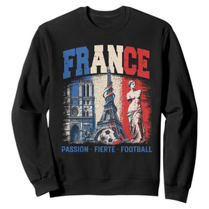 France Soccer Fan Passion Sweatshirt Fierté Football French Supporter Gift TS12 Black Print Your Wear