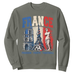 France Soccer Fan Passion Sweatshirt Fierté Football French Supporter Gift TS12 Military Green Print Your Wear