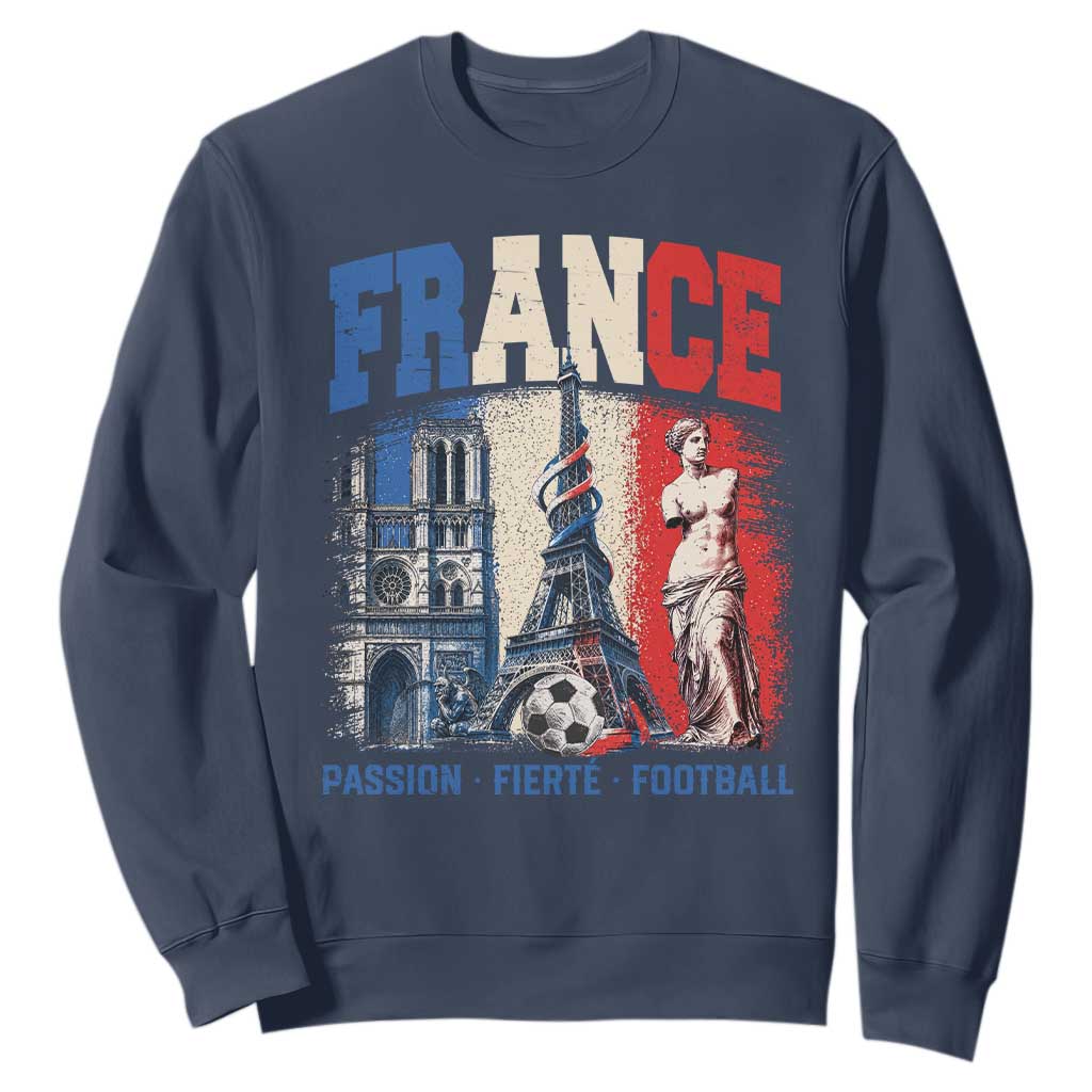 France Soccer Fan Passion Sweatshirt Fierté Football French Supporter Gift TS12 Navy Print Your Wear