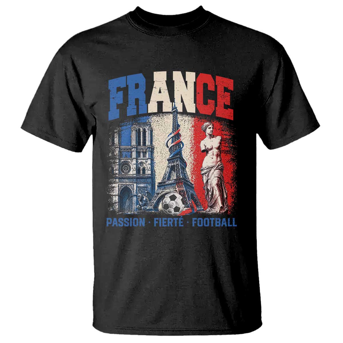 France Soccer Fan Passion T Shirt Fierté Football French Supporter Gift TS12 Black Print Your Wear