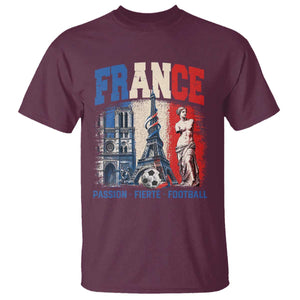 France Soccer Fan Passion T Shirt Fierté Football French Supporter Gift TS12 Maroon Print Your Wear