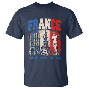 France Soccer Fan Passion T Shirt Fierté Football French Supporter Gift TS12 Navy Print Your Wear