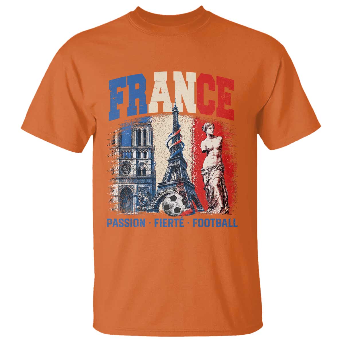 France Soccer Fan Passion T Shirt Fierté Football French Supporter Gift TS12 Orange Print Your Wear