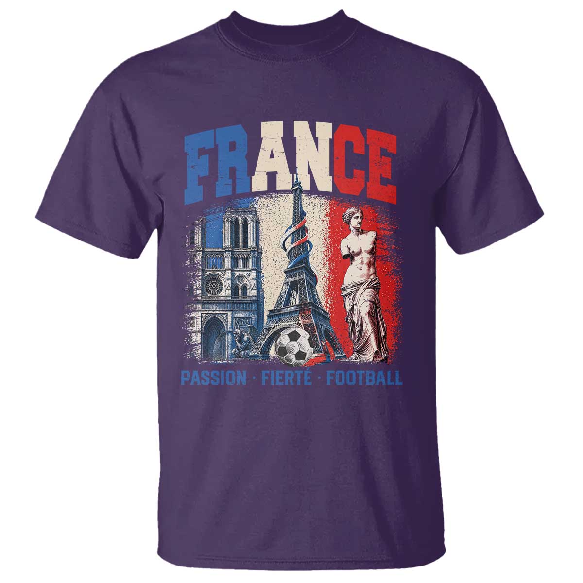 France Soccer Fan Passion T Shirt Fierté Football French Supporter Gift TS12 Purple Print Your Wear