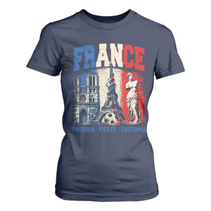 France Soccer Fan Passion T Shirt For Women Fierté Football French Supporter Gift TS12 Navy Print Your Wear