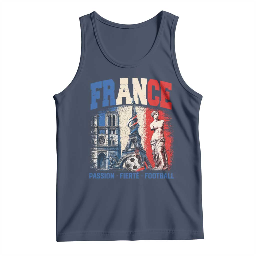 France Soccer Fan Passion Tank Top Fierté Football French Supporter Gift TS12 Navy Print Your Wear