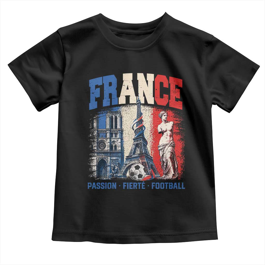 France Soccer Fan Passion Toddler T Shirt Fierté Football French Supporter Gift TS12 Black Print Your Wear