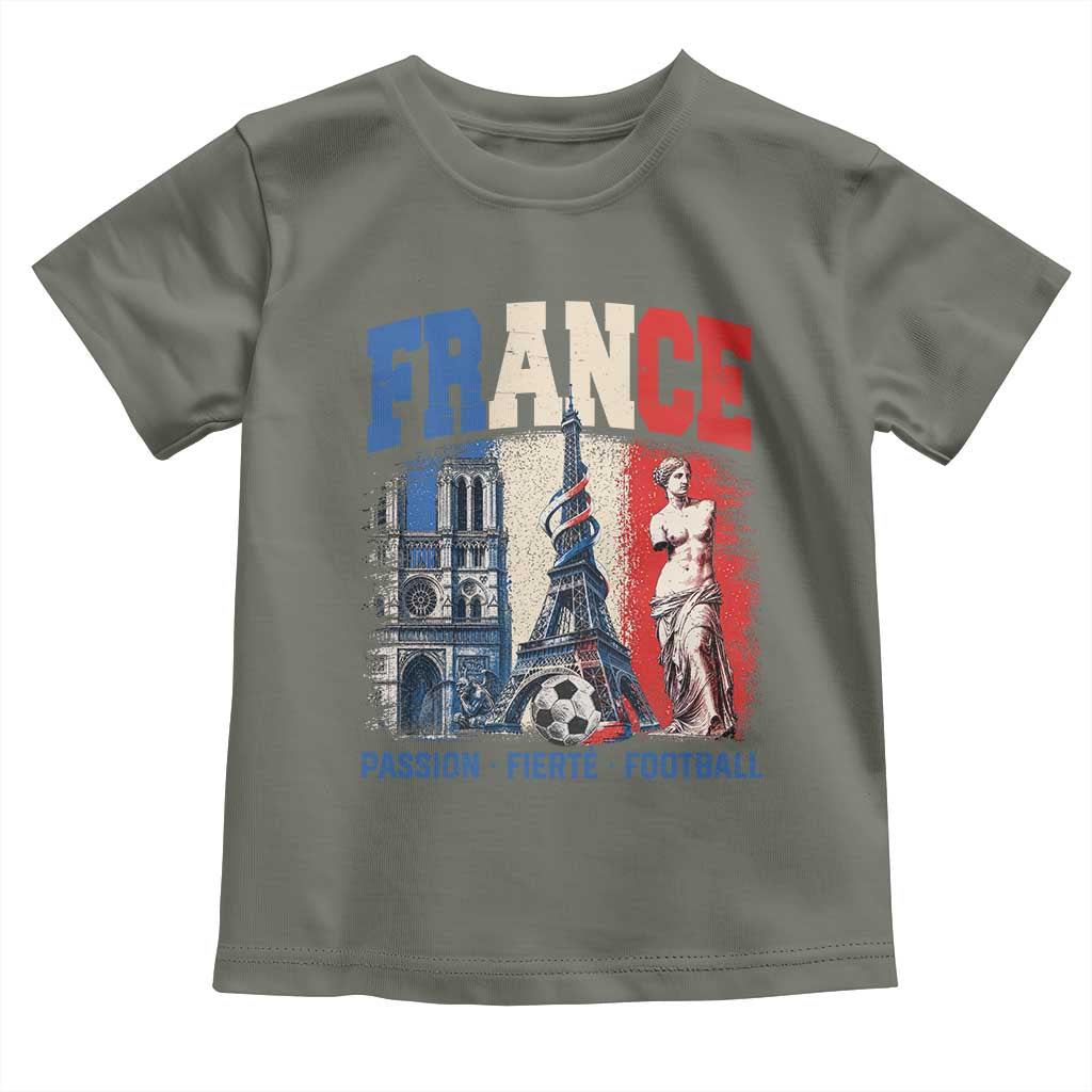 France Soccer Fan Passion Toddler T Shirt Fierté Football French Supporter Gift TS12 Military Green Print Your Wear