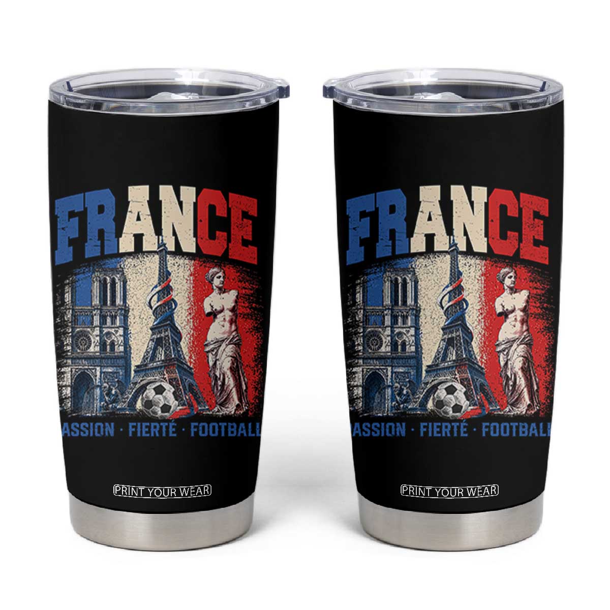 France Soccer Fan Passion Tumbler Cup Fierté Football French Supporter Gift TS12 Black Print Your Wear