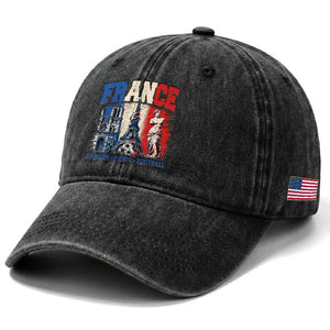 France Soccer Fan Passion Washed Cotton Baseball Cap Fierté Football French Supporter Gift TS12 Print Your Wear