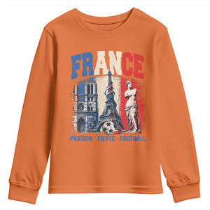 France Soccer Fan Passion Youth Sweatshirt Fierté Football French Supporter Gift TS12 Orange Print Your Wear
