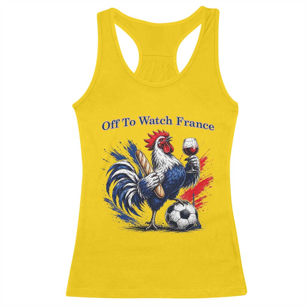 Funny French Rooster Soccer Fan Racerback Tank Top Off To Watch France TS12 Daisy Print Your Wear