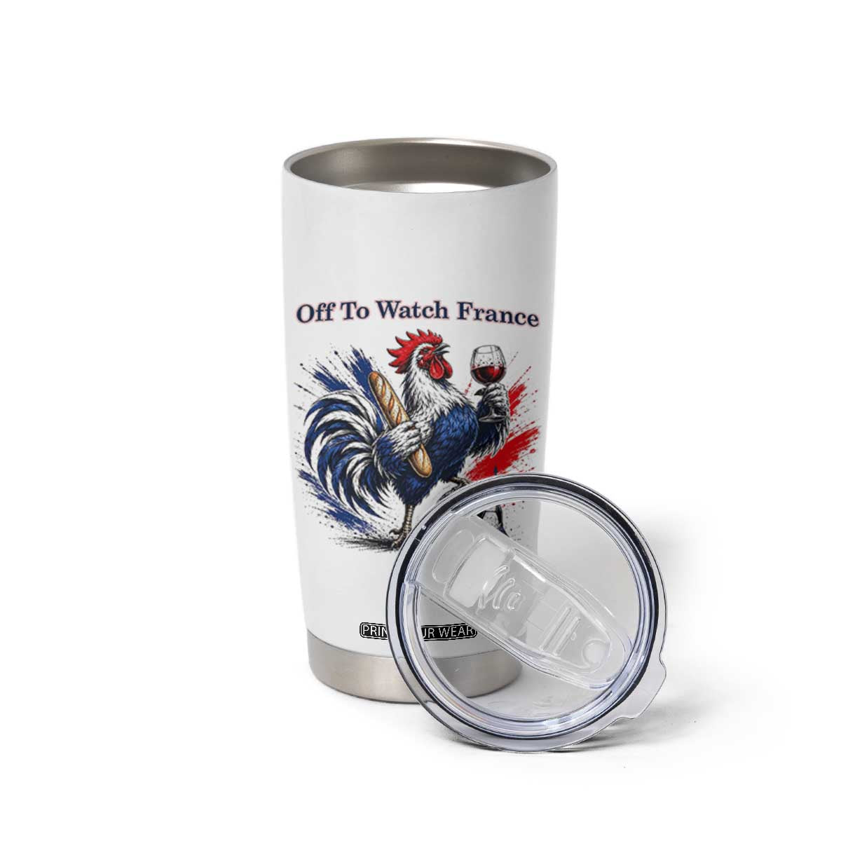 Funny French Rooster Soccer Fan Tumbler Cup Off To Watch France TS12 Print Your Wear