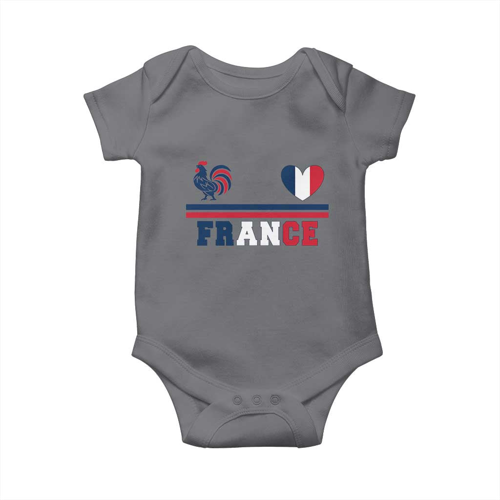 Patriotic France Soccer Fan Baby Onesie Fierté Football Française TS12 Charcoal Print Your Wear