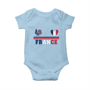 Patriotic France Soccer Fan Baby Onesie Fierté Football Française TS12 Light Blue Print Your Wear