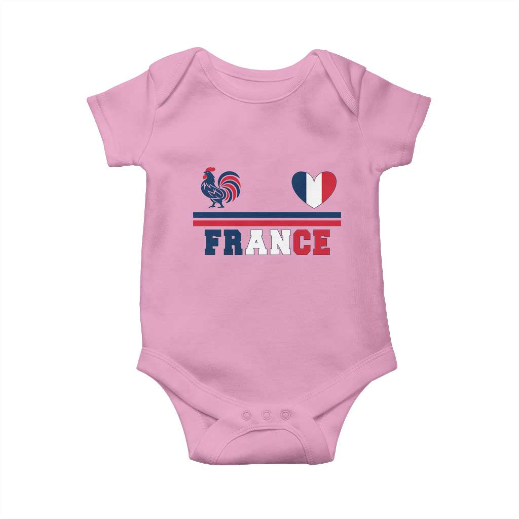 Patriotic France Soccer Fan Baby Onesie Fierté Football Française TS12 Light Pink Print Your Wear