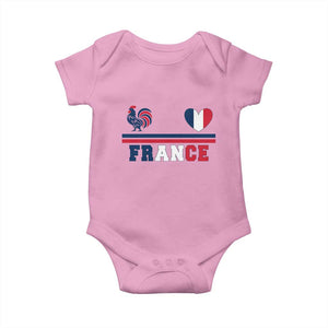 Patriotic France Soccer Fan Baby Onesie Fierté Football Française TS12 Light Pink Print Your Wear