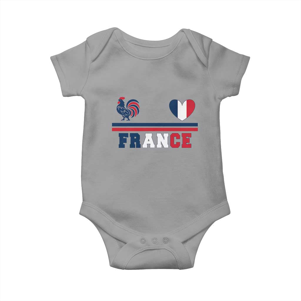 Patriotic France Soccer Fan Baby Onesie Fierté Football Française TS12 Sport Gray Print Your Wear