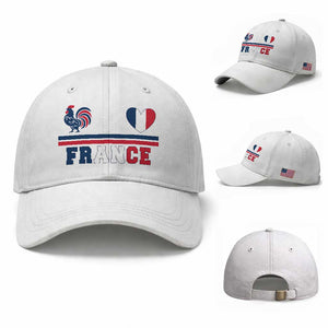 Patriotic France Soccer Fan Baseball Cap Fierté Football Française TS12 Baseball Cap Universal Fit White Print Your Wear