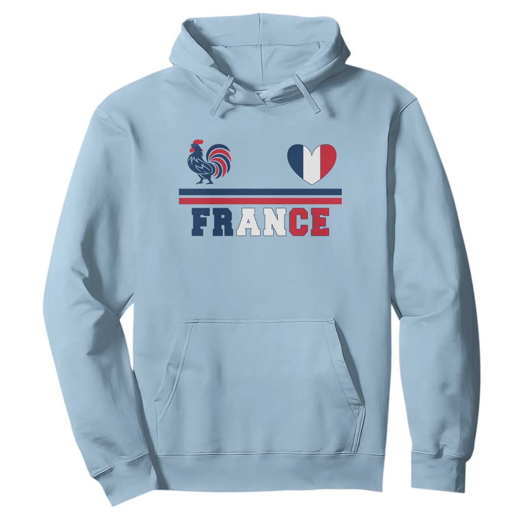 Patriotic France Soccer Fan Hoodie Fierté Football Française TS12 Light Blue Print Your Wear