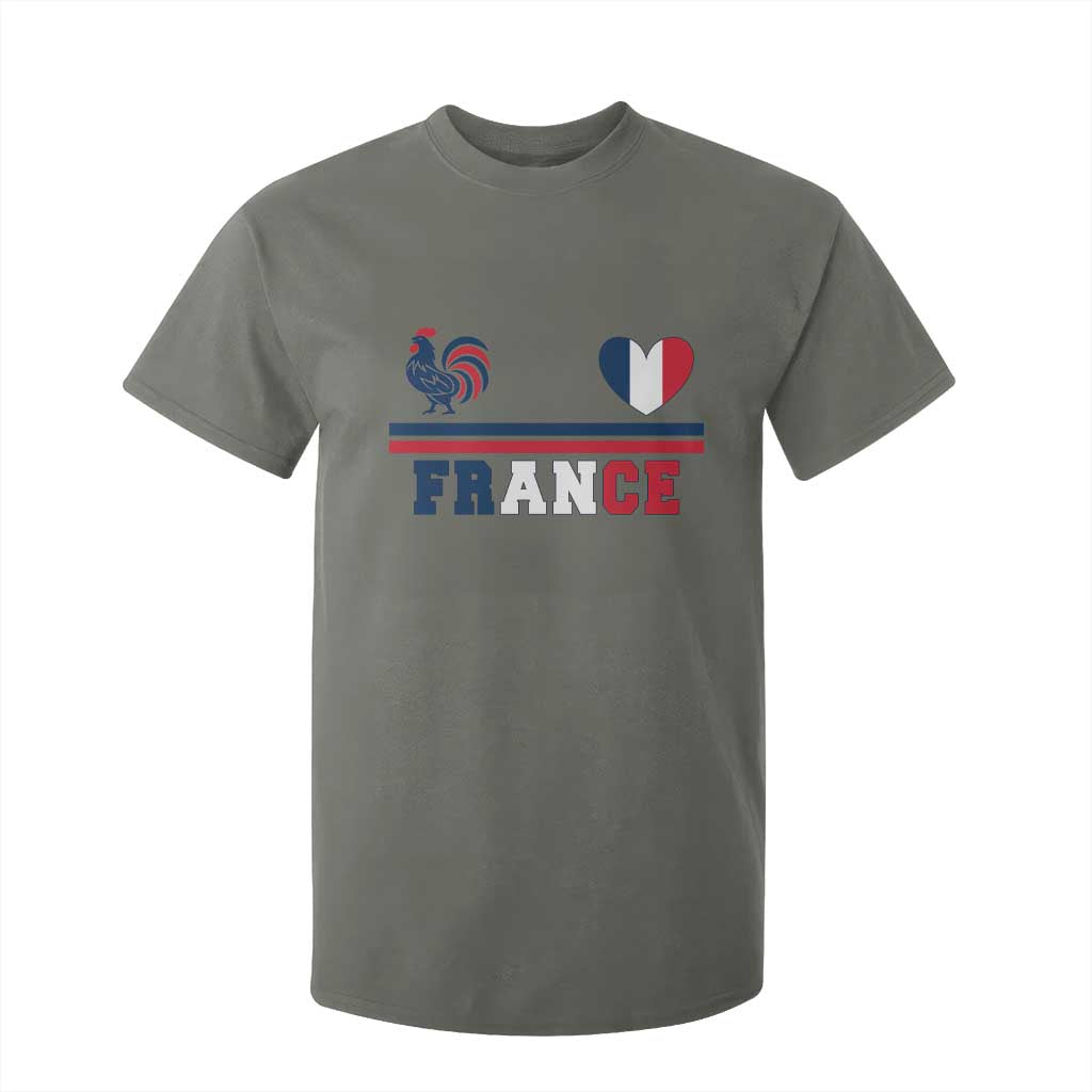 Patriotic France Soccer Fan T Shirt For Kid Fierté Football Française TS12 Military Green Print Your Wear