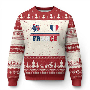 Patriotic France Soccer Fan Ugly Christmas Sweater Fierté Football Française TS12 Beige Red Print Your Wear