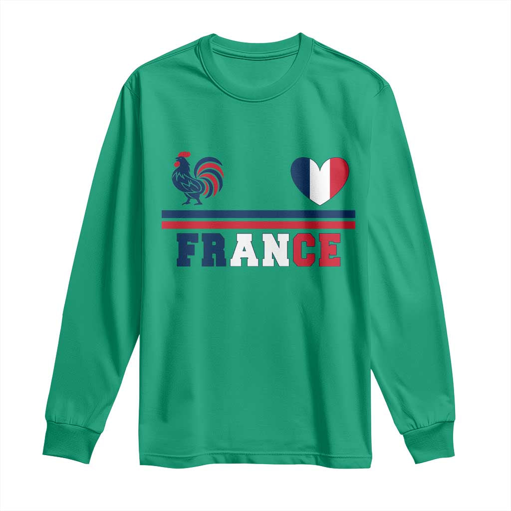 Patriotic France Soccer Fan Long Sleeve Shirt Fierté Football Française TS12 Irish Green Print Your Wear