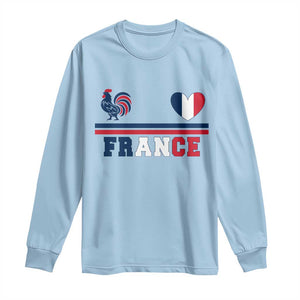 Patriotic France Soccer Fan Long Sleeve Shirt Fierté Football Française TS12 Light Blue Print Your Wear
