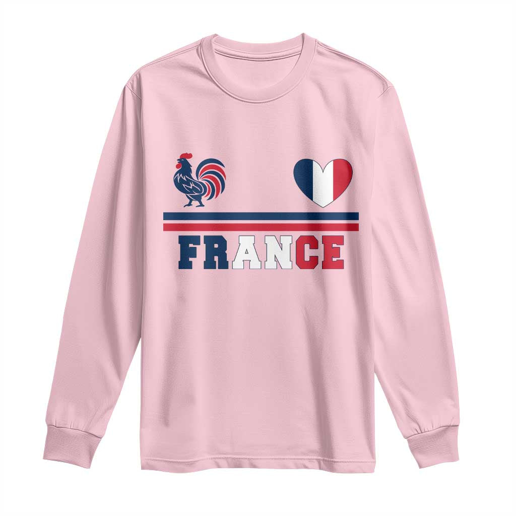 Patriotic France Soccer Fan Long Sleeve Shirt Fierté Football Française TS12 Light Pink Print Your Wear