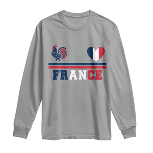Patriotic France Soccer Fan Long Sleeve Shirt Fierté Football Française TS12 Sport Gray Print Your Wear