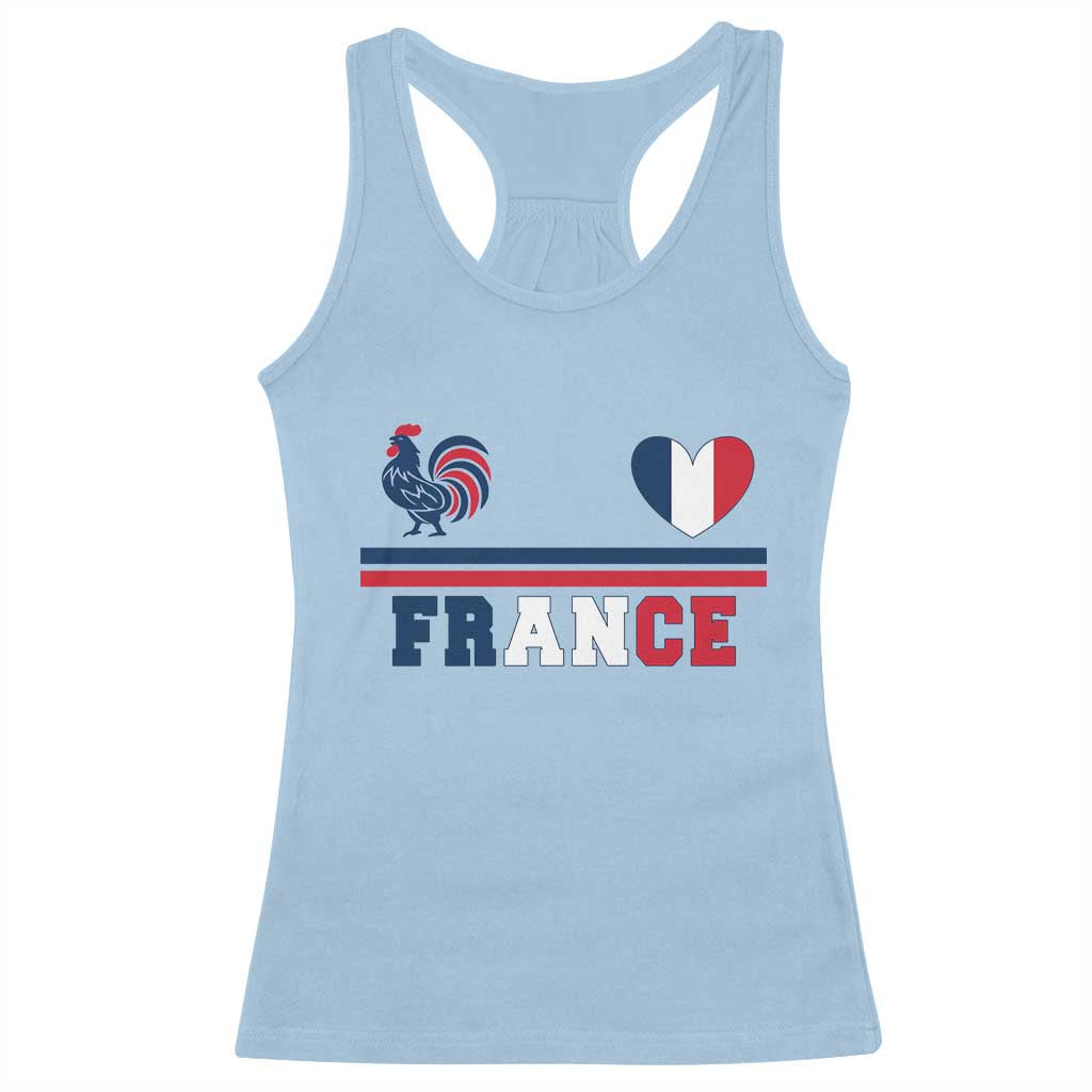 Patriotic France Soccer Fan Racerback Tank Top Fierté Football Française TS12 Light Blue Print Your Wear