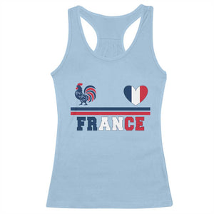 Patriotic France Soccer Fan Racerback Tank Top Fierté Football Française TS12 Light Blue Print Your Wear
