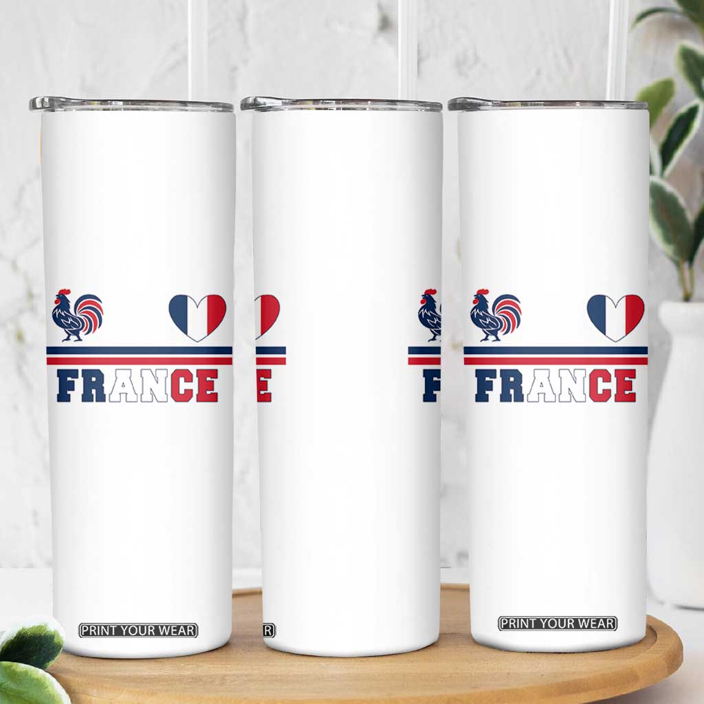 Patriotic France Soccer Fan Skinny Tumbler Fierté Football Française TS12 Print Your Wear