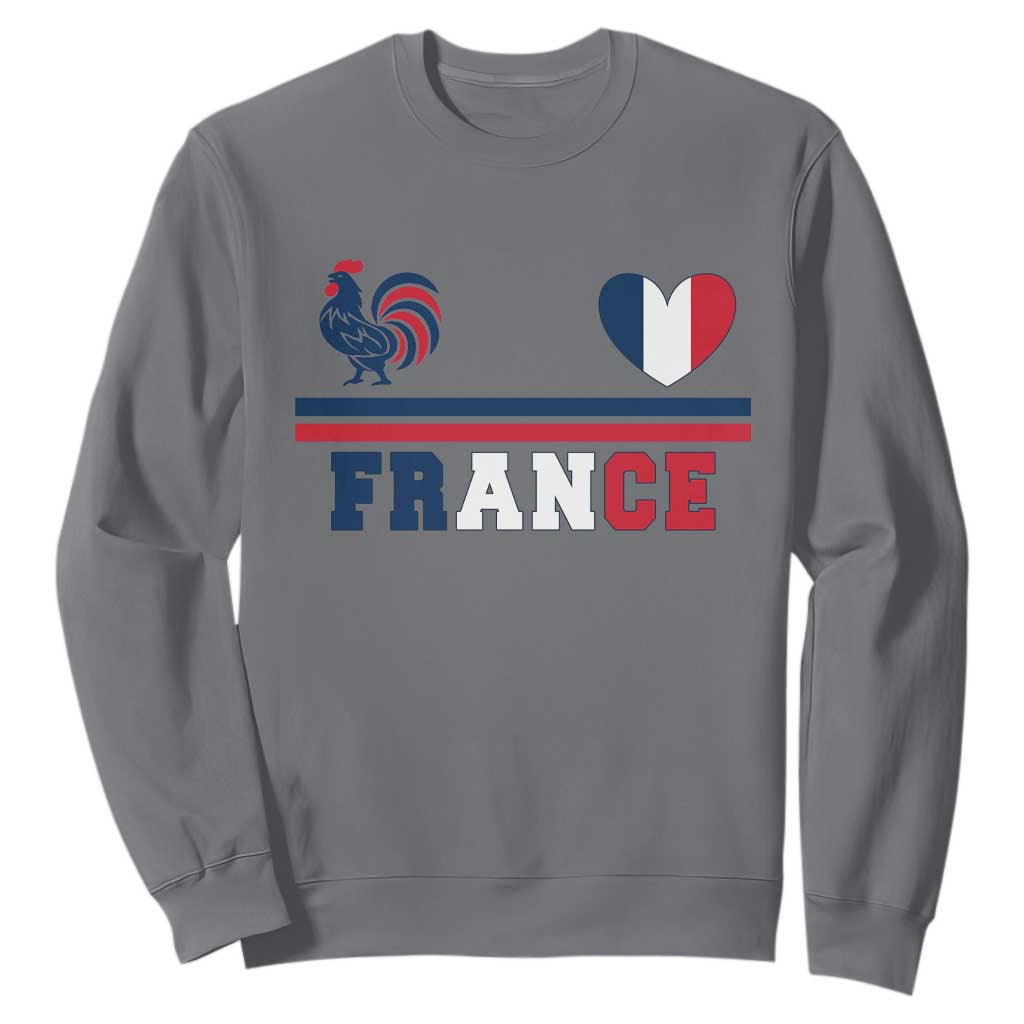 Patriotic France Soccer Fan Sweatshirt Fierté Football Française TS12 Charcoal Print Your Wear