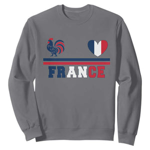 Patriotic France Soccer Fan Sweatshirt Fierté Football Française TS12 Charcoal Print Your Wear