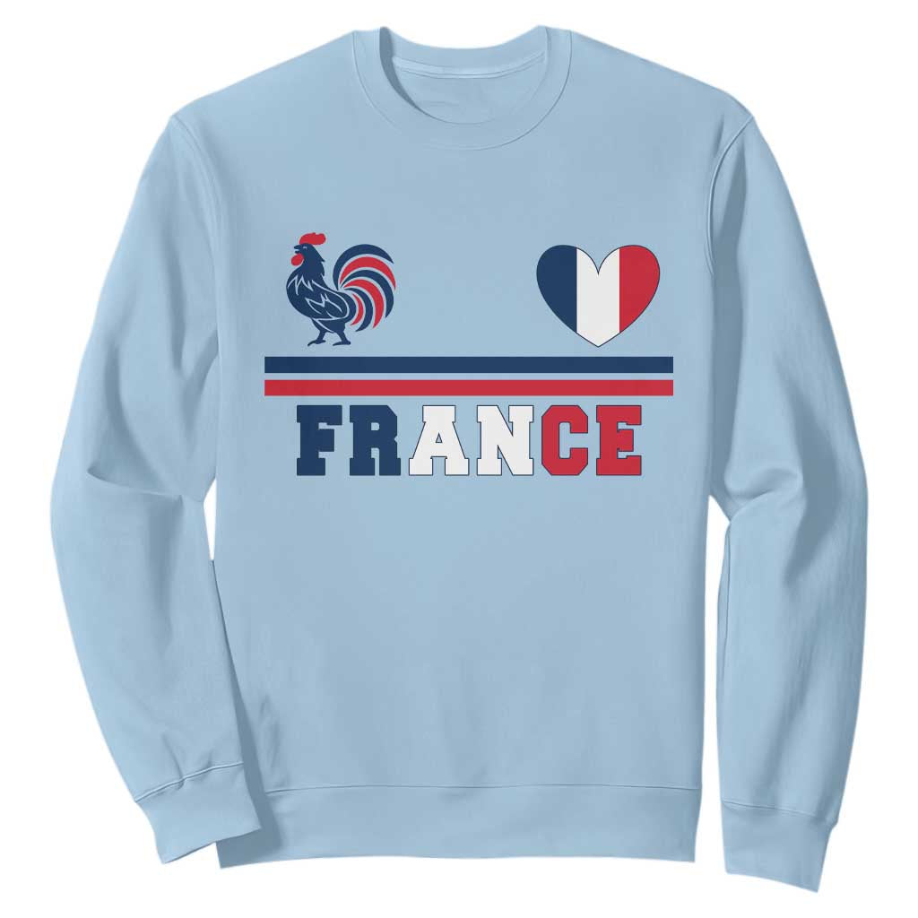 Patriotic France Soccer Fan Sweatshirt Fierté Football Française TS12 Light Blue Print Your Wear