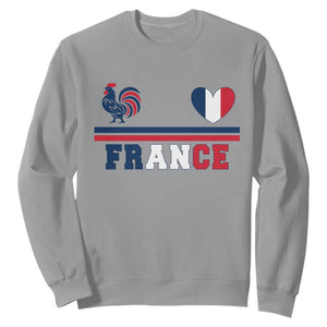 Patriotic France Soccer Fan Sweatshirt Fierté Football Française TS12 Sport Gray Print Your Wear
