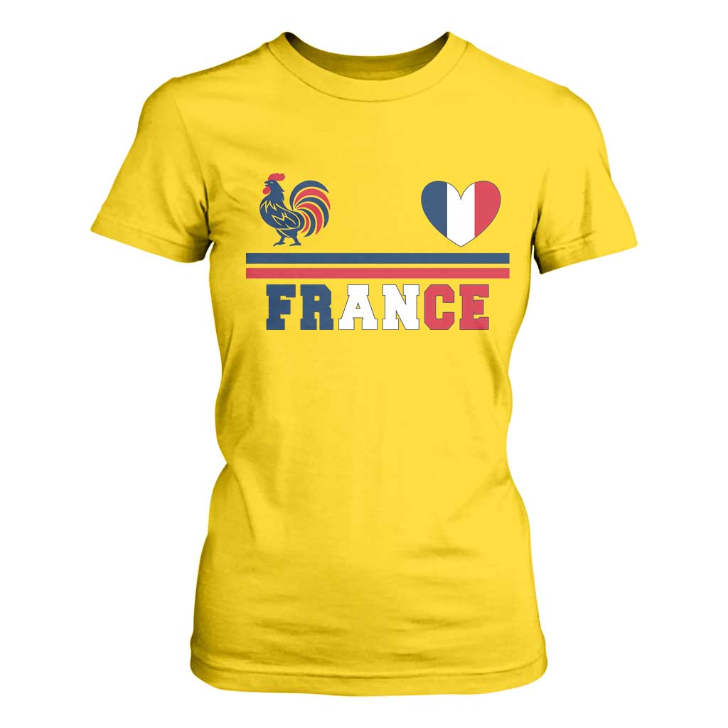 Patriotic France Soccer Fan T Shirt For Women Fierté Football Française TS12 Daisy Print Your Wear