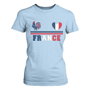 Patriotic France Soccer Fan T Shirt For Women Fierté Football Française TS12 Light Blue Print Your Wear