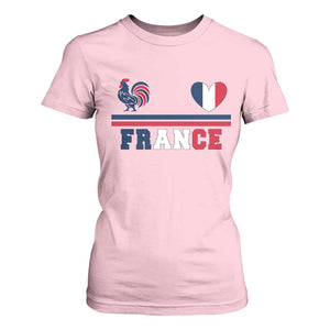 Patriotic France Soccer Fan T Shirt For Women Fierté Football Française TS12 Light Pink Print Your Wear