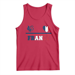 Patriotic France Soccer Fan Tank Top Fierté Football Française TS12 Red Print Your Wear