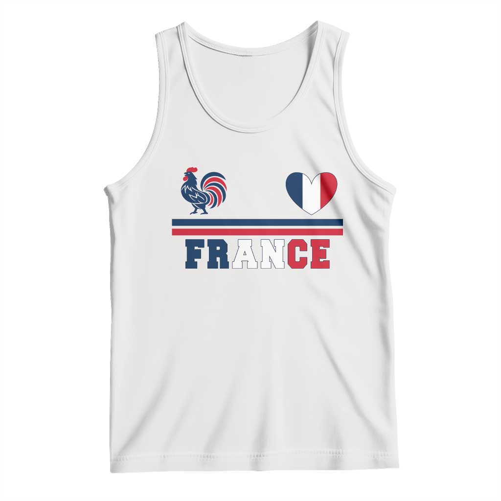Patriotic France Soccer Fan Tank Top Fierté Football Française TS12 White Print Your Wear